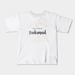 Bridesmaid Gold Glitter Kids T-Shirt